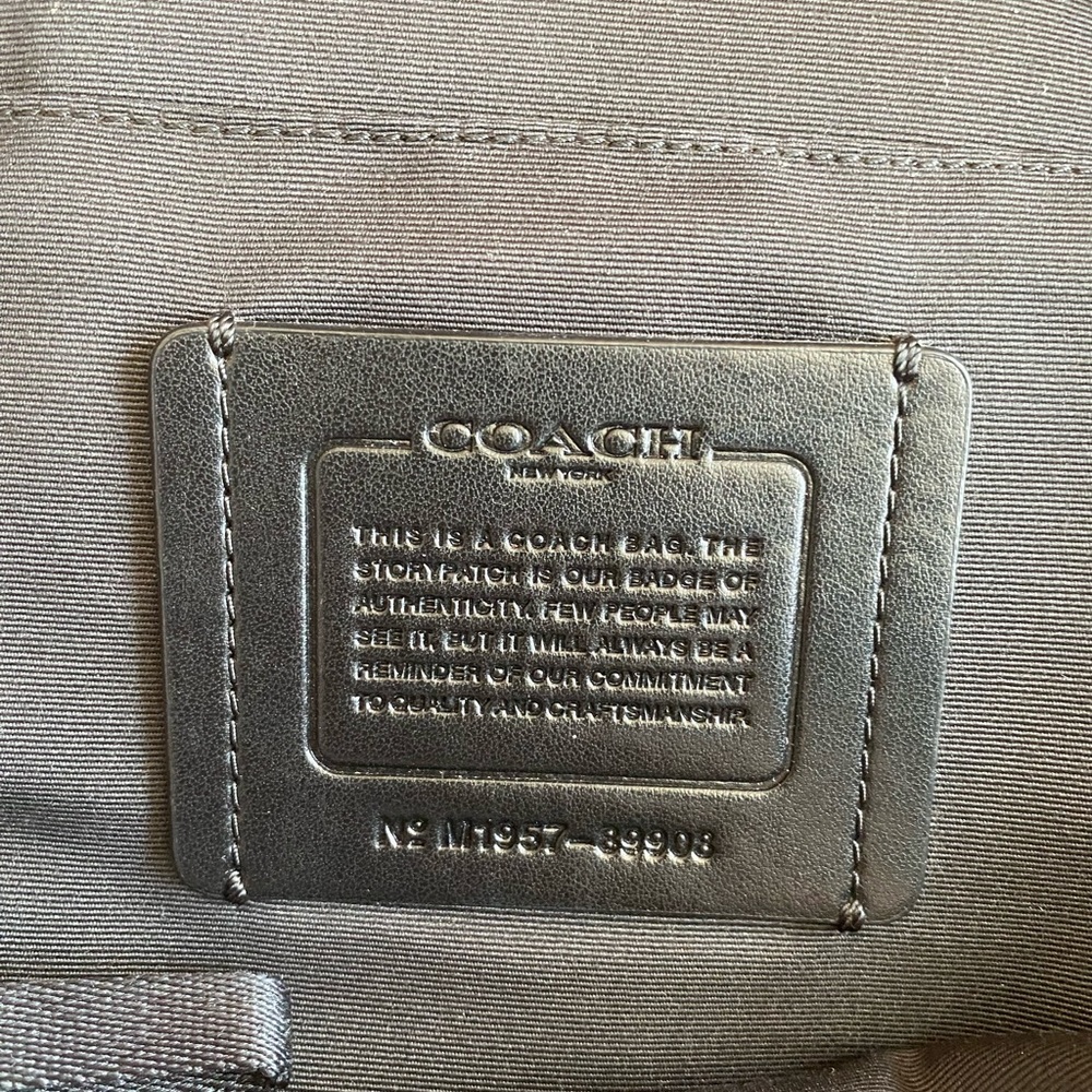 Coach Edge Black Leather Men's Sling Crossbody Backpack - Picture 7 of 8